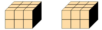 直方体（3 × 3 × 2）2個
